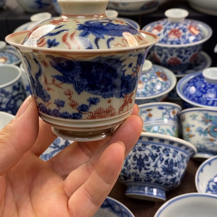 【闪购商品】景德镇柴窑马蹄盖碗