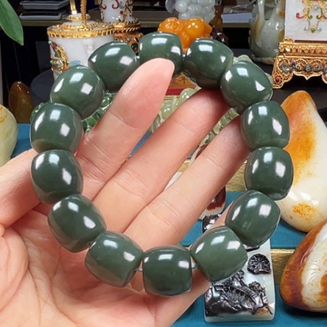 凡门玉府 精品和田玉 卡16手串