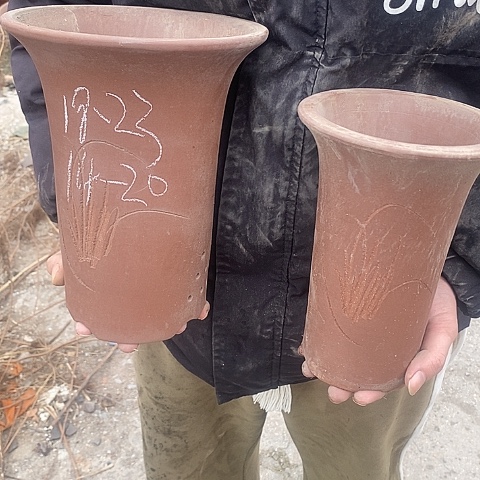 紫砂中国离心紫砂花盆，