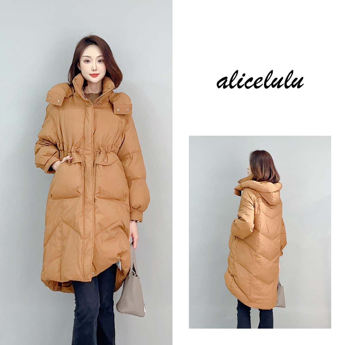 1 alicelulu 软泡芙羽绒服抽绳显瘦保暖鸭绒S2141843Ur