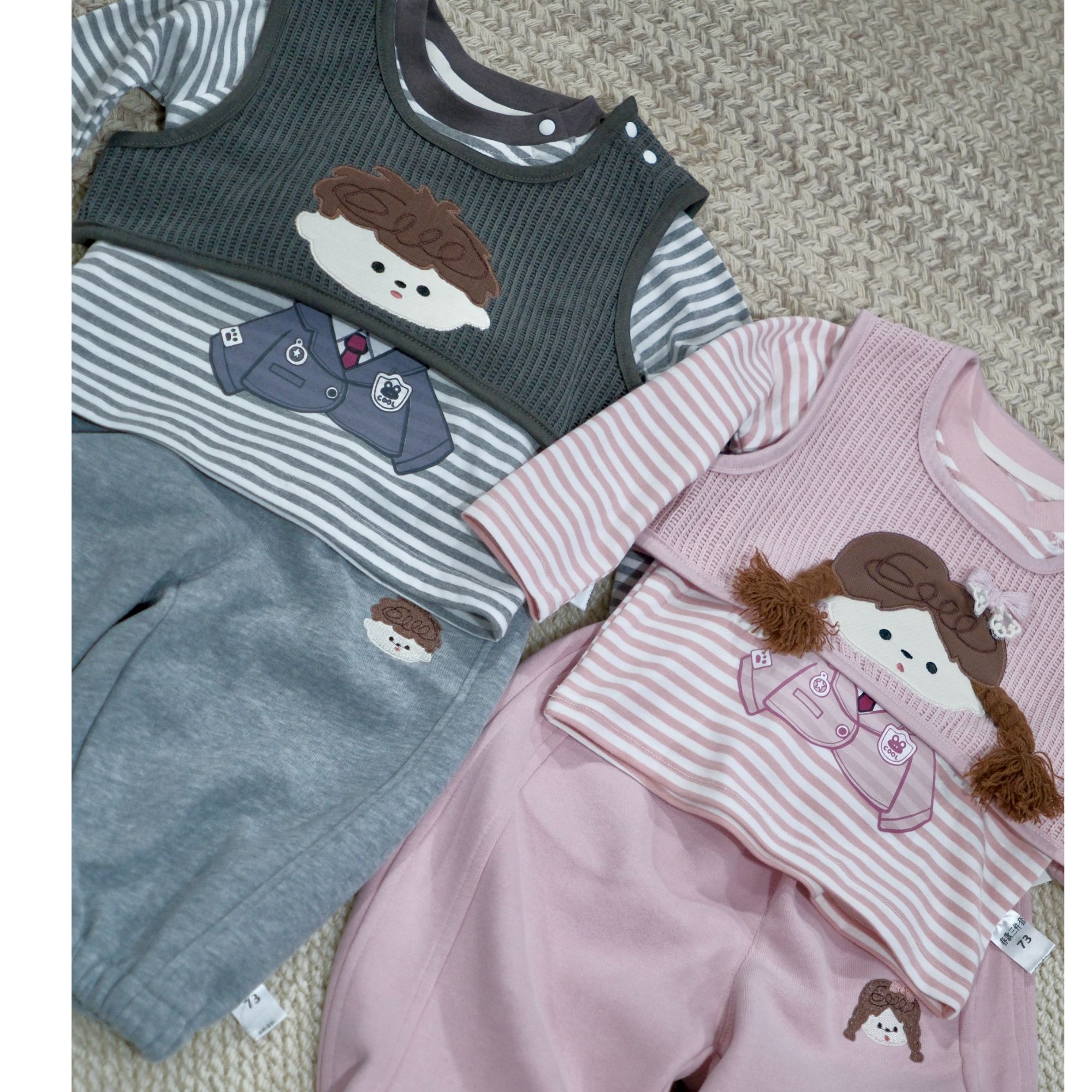 26春-兮兮男宝女宝毛衣三件套