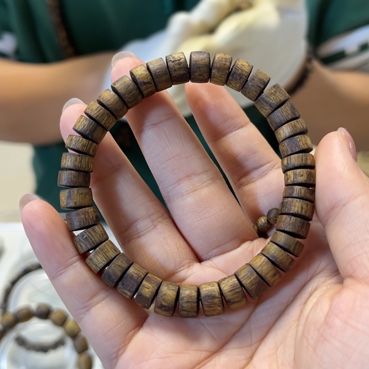 沉香手串药片珠单圈多样性发1