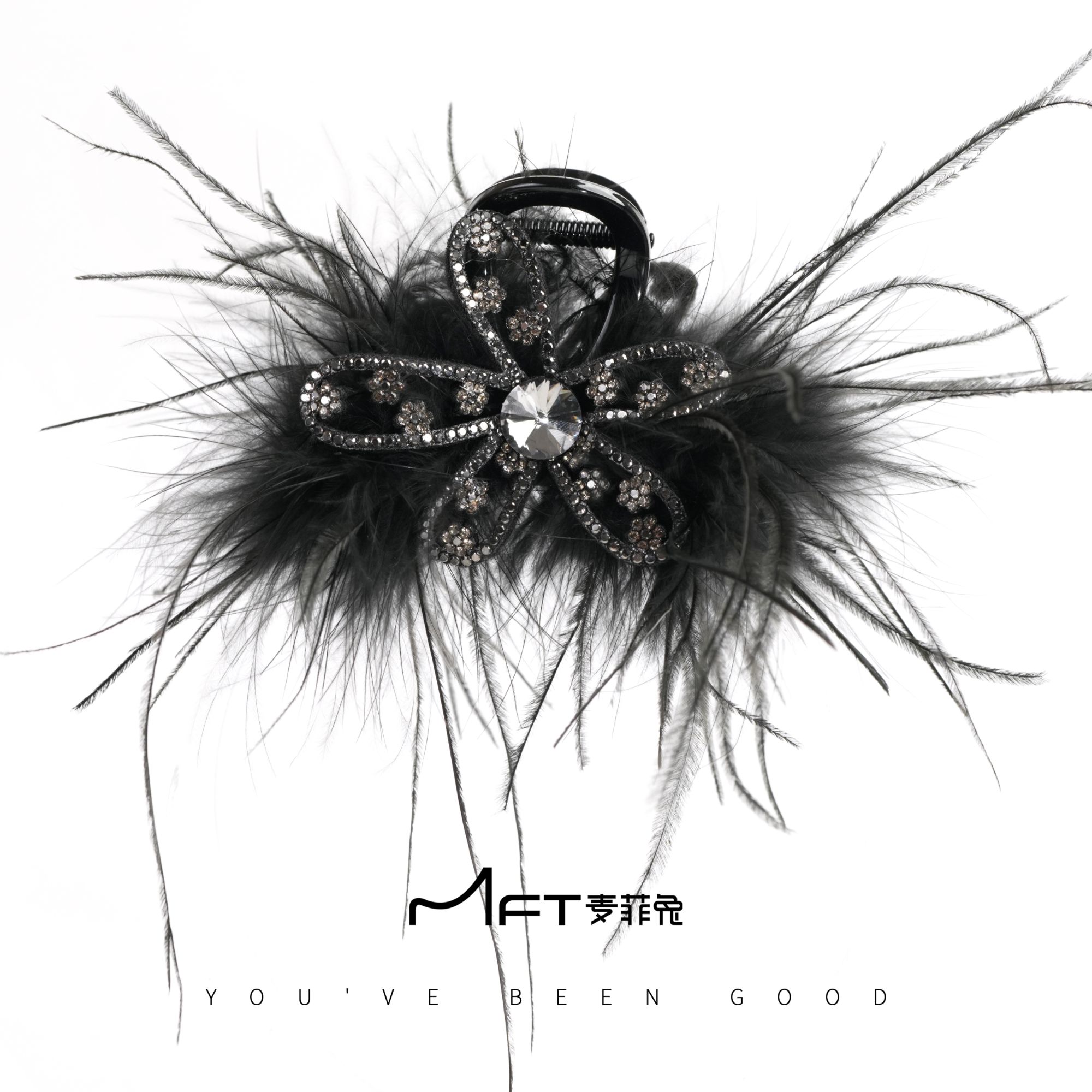 【 樱花精灵抓夹】显发量羽毛鲨鱼夹高级感盘发饰