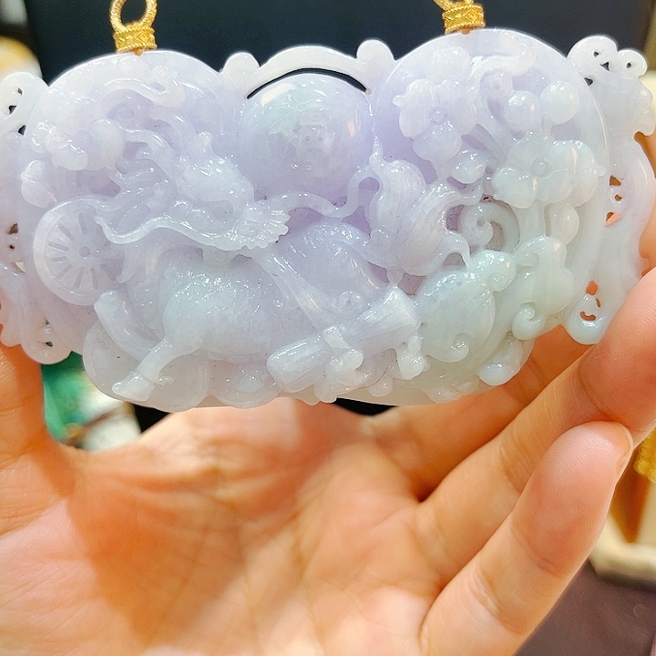 翡翠颈饰未镶嵌吊坠待编织