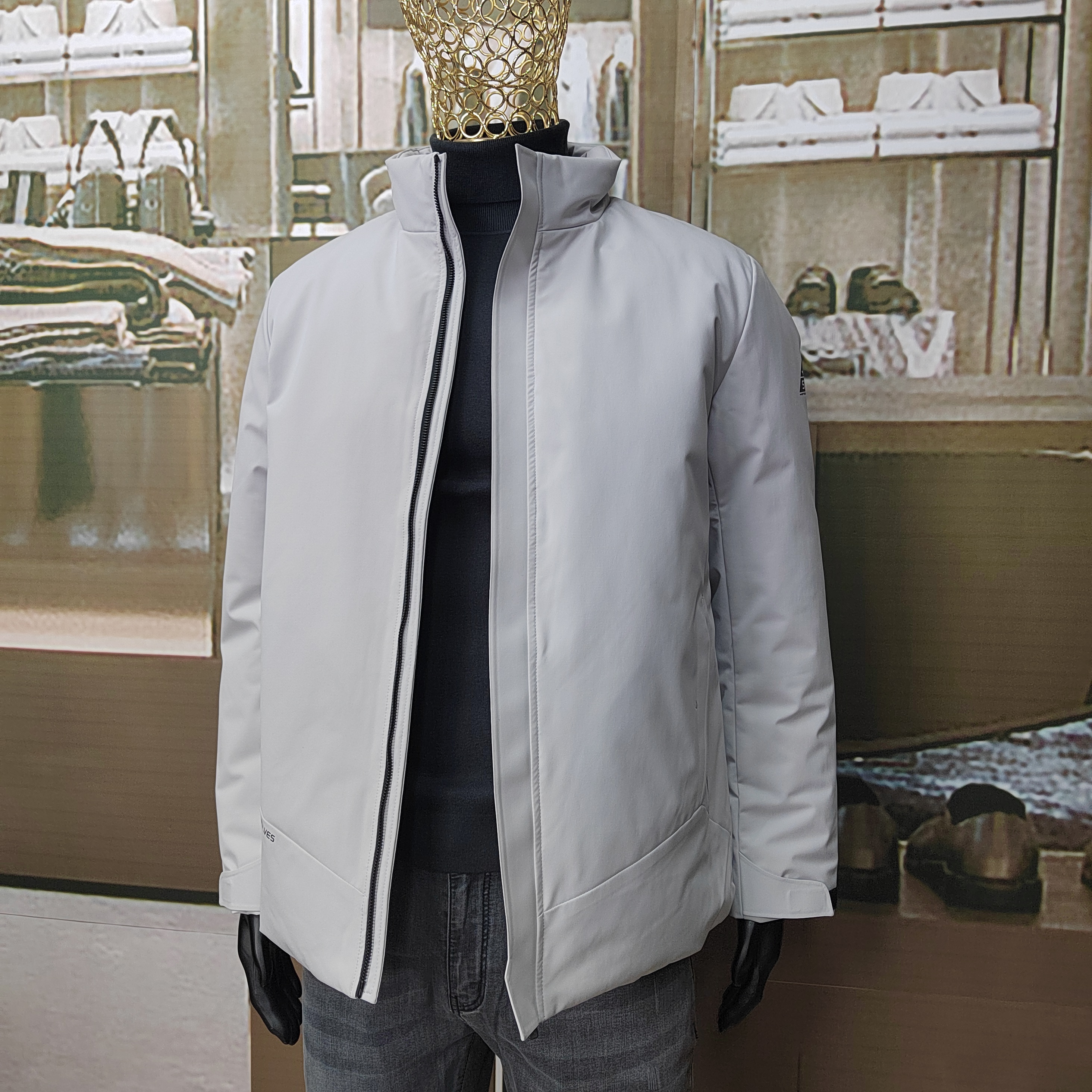 冬季户外机能立领鹅绒冲锋衣羽绒服外套8652