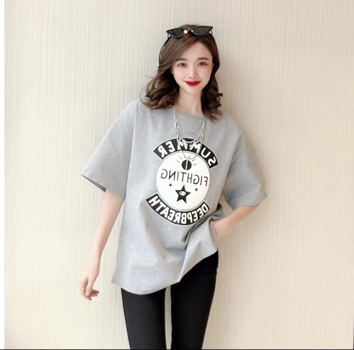 No退换 1300022 极简宽松卫衣半袖T恤