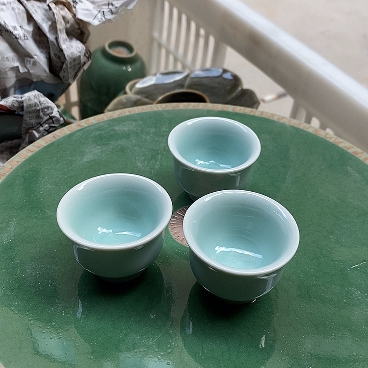 四只小品茗杯 粉青釉