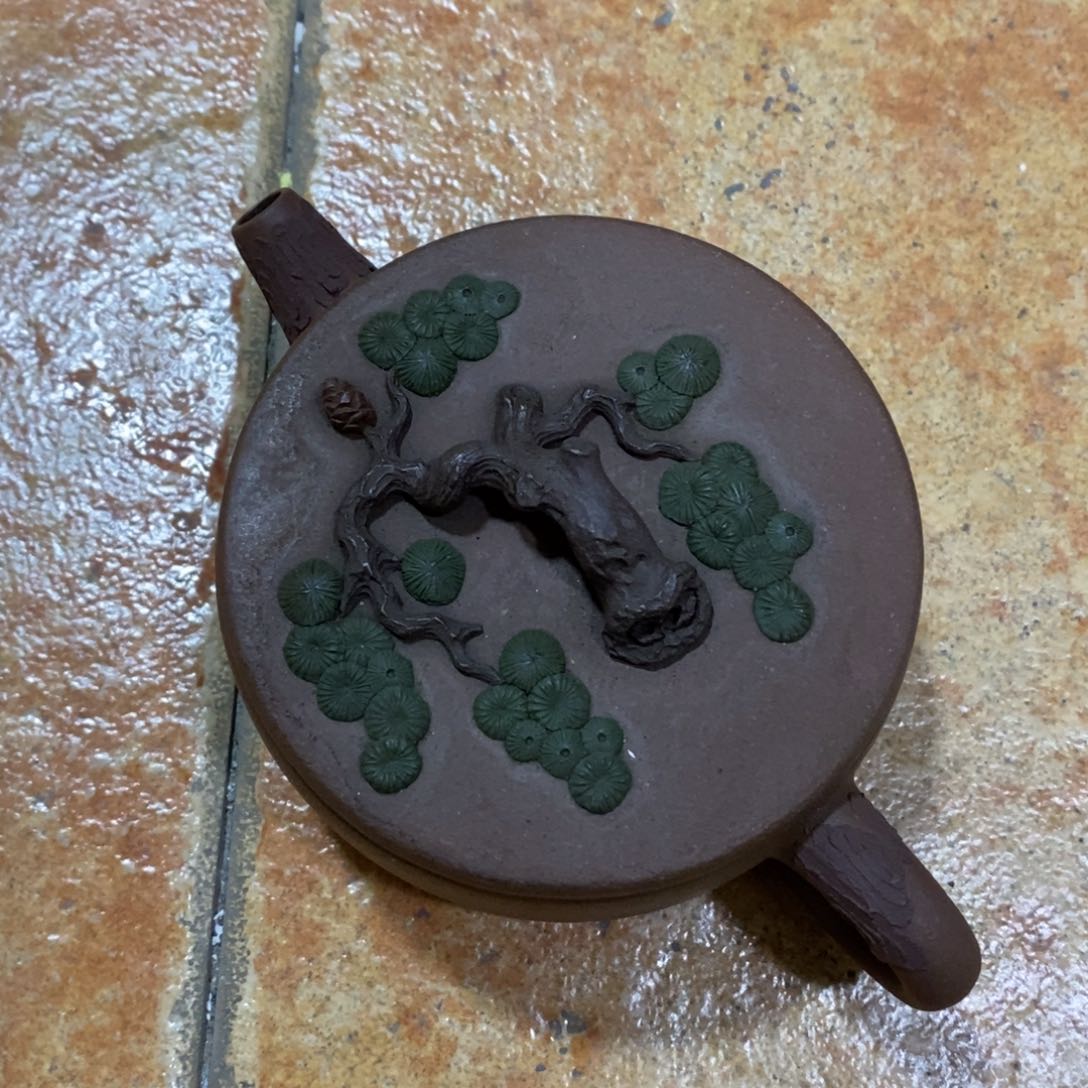 紫砂茶壶白16 汉瓦 紫泥