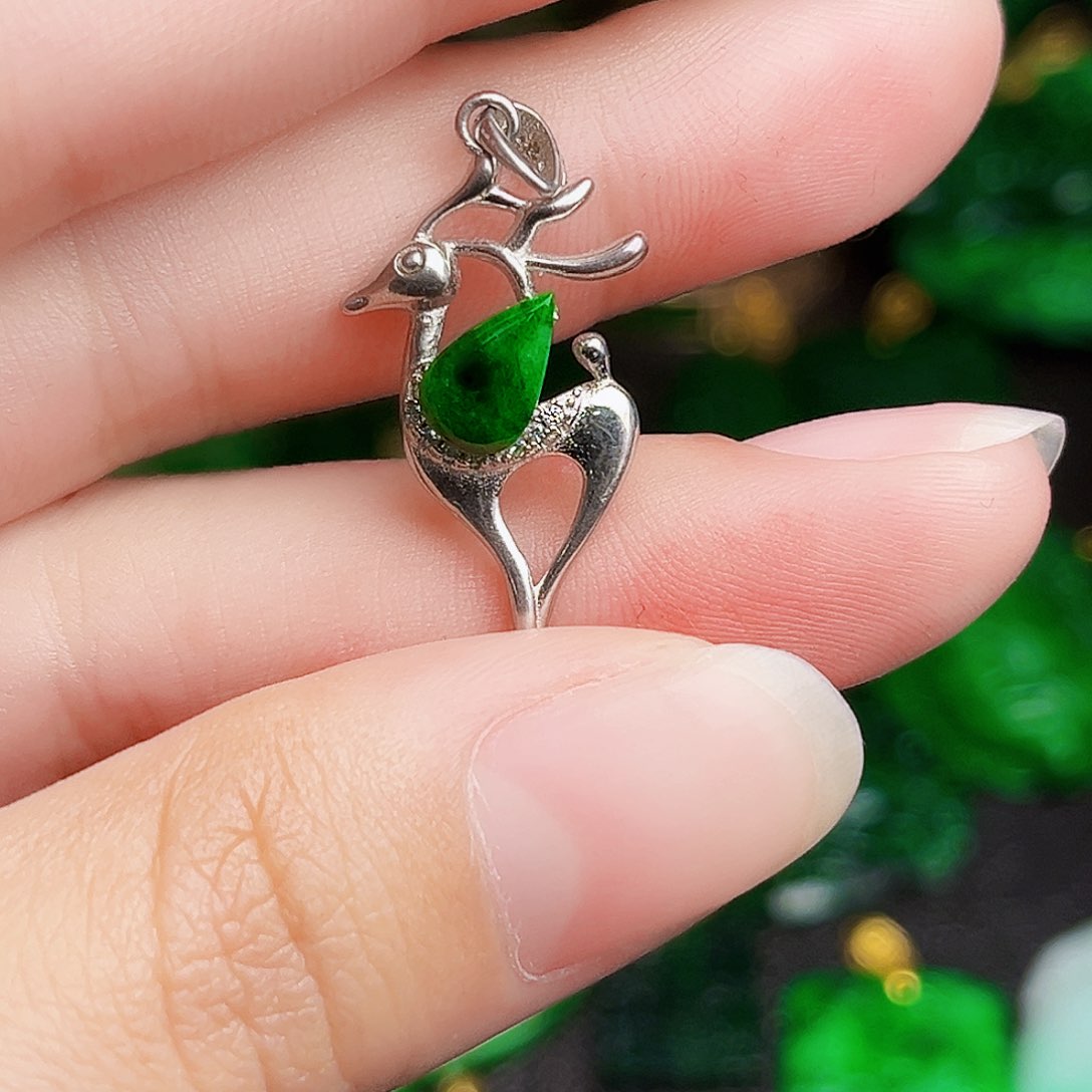 颈饰银S925镶嵌翡翠多样性