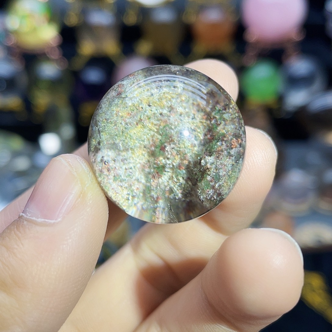 未镶嵌珠宝半成品水晶天然幽灵26mm