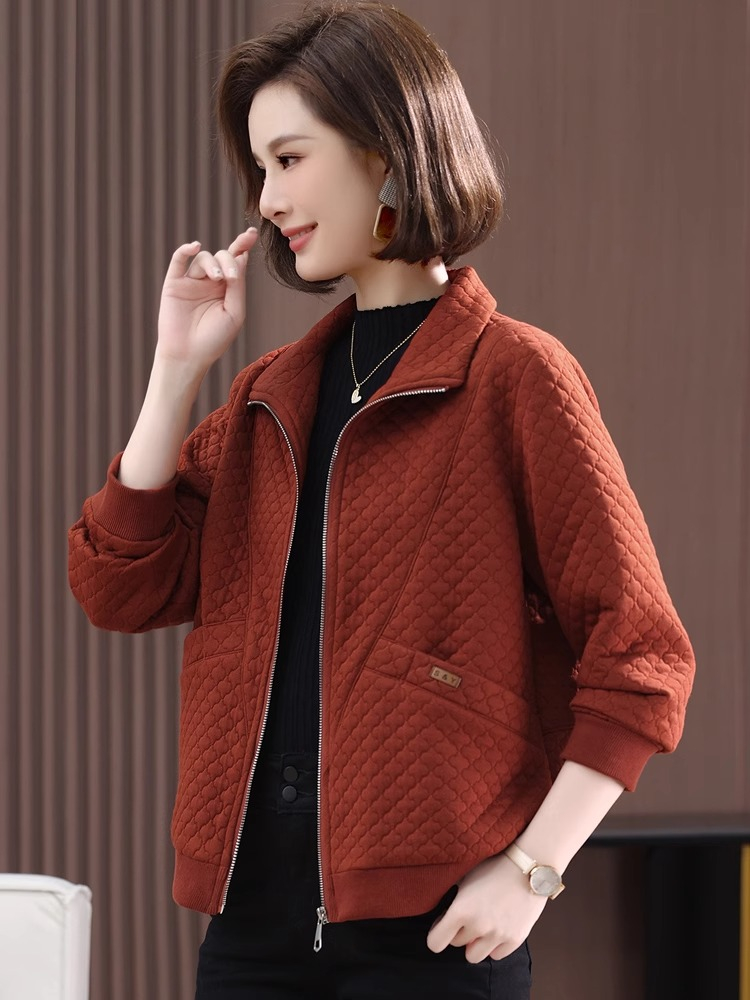 时尚中老年女装休闲洋气极简风女装百搭复古港风秋季长袖外套