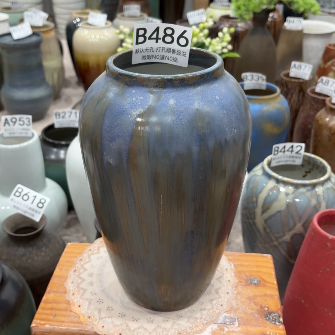 摆件486 景德镇陶瓷花瓶高27口9.5