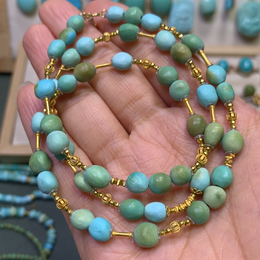 绿松石项链18K金镶嵌