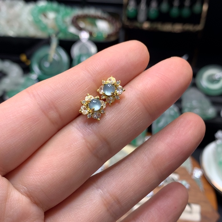 翡翠未镶嵌耳饰危料1