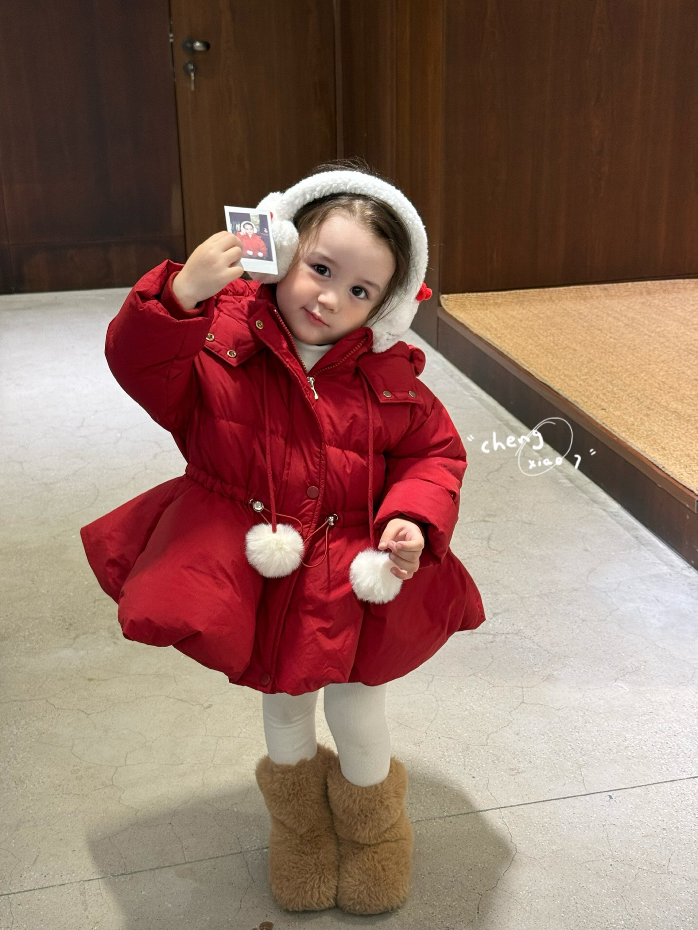 橙小七25新款大红外套羽绒服