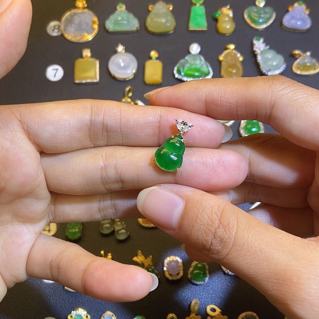 翡翠银S925镶嵌吊坠(不含链)