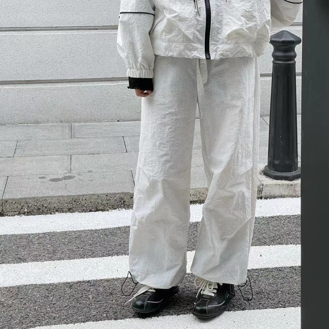 白色透气收脚休闲女裤美式复古工装风格适合登山运动