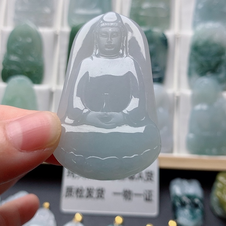 翡翠未镶嵌吊坠(不含链)素衣观音