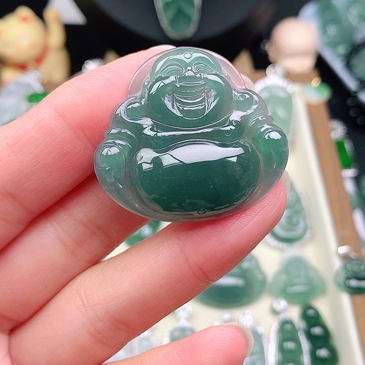 颈饰银S925镶嵌翡翠我***道吊坠