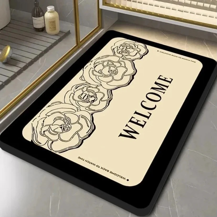 轻奢小香风硅藻泥吸水防滑地垫适用于入户门厨房卫生间浴室门口