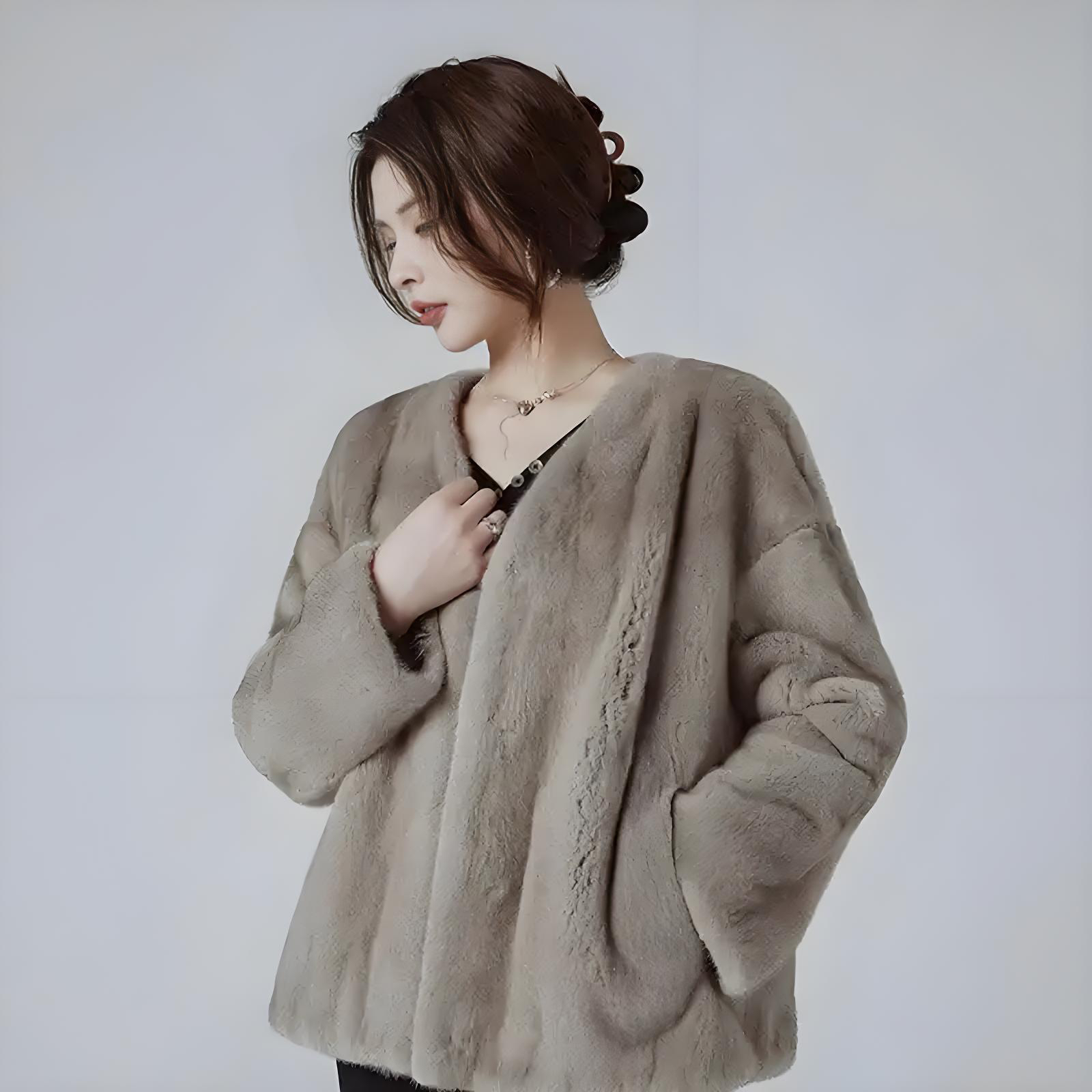 新款毛毛外套百搭