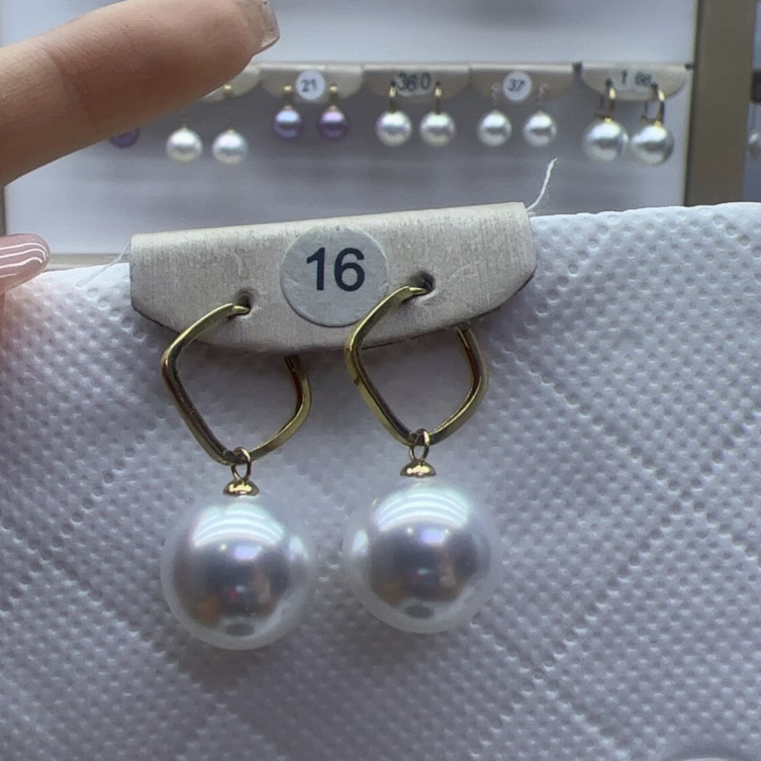 淡水珍珠耳饰18K金镶嵌