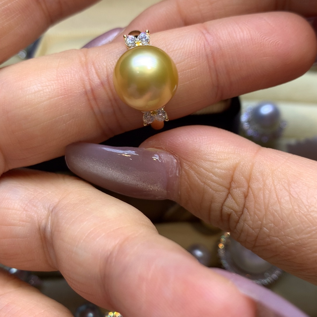 银S925镶嵌戒指海水珍珠