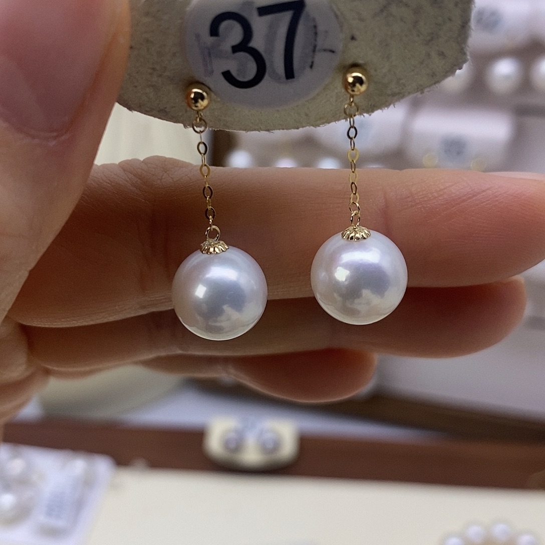 18K金镶嵌耳饰淡水珍珠