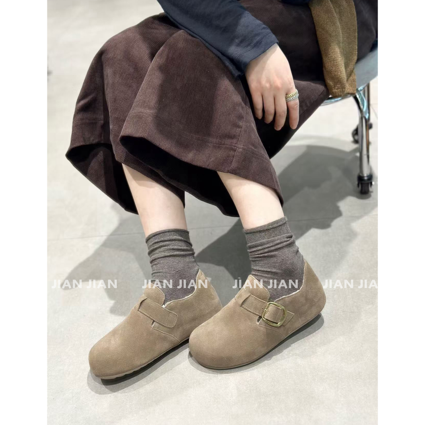 剪剪家【绒绒细语】秋冬加绒百搭勃肯鞋W2886