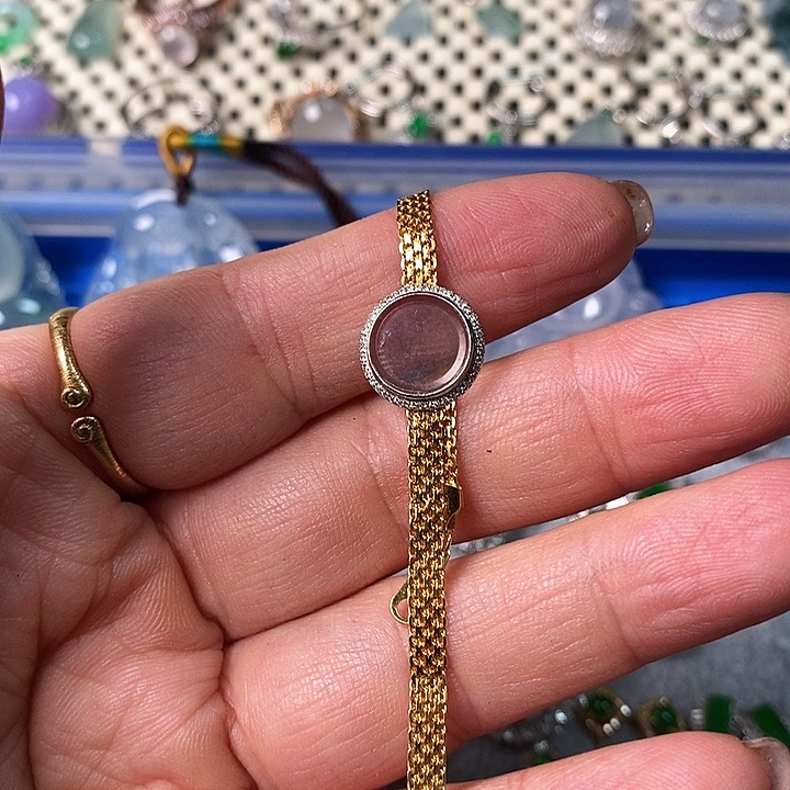 翡翠颈饰18K金镶嵌手链