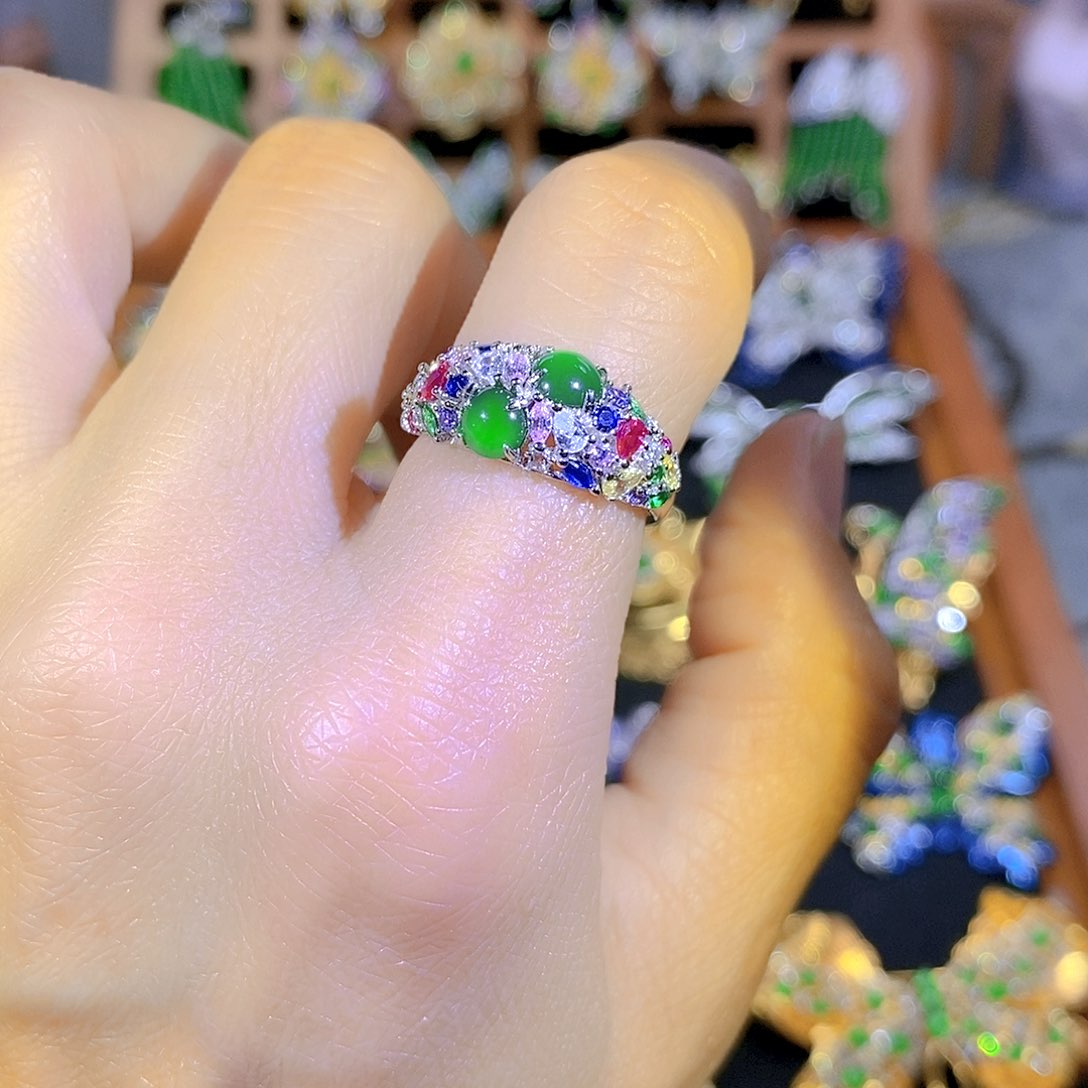 吊坠(不含链)银S925镶嵌翡翠