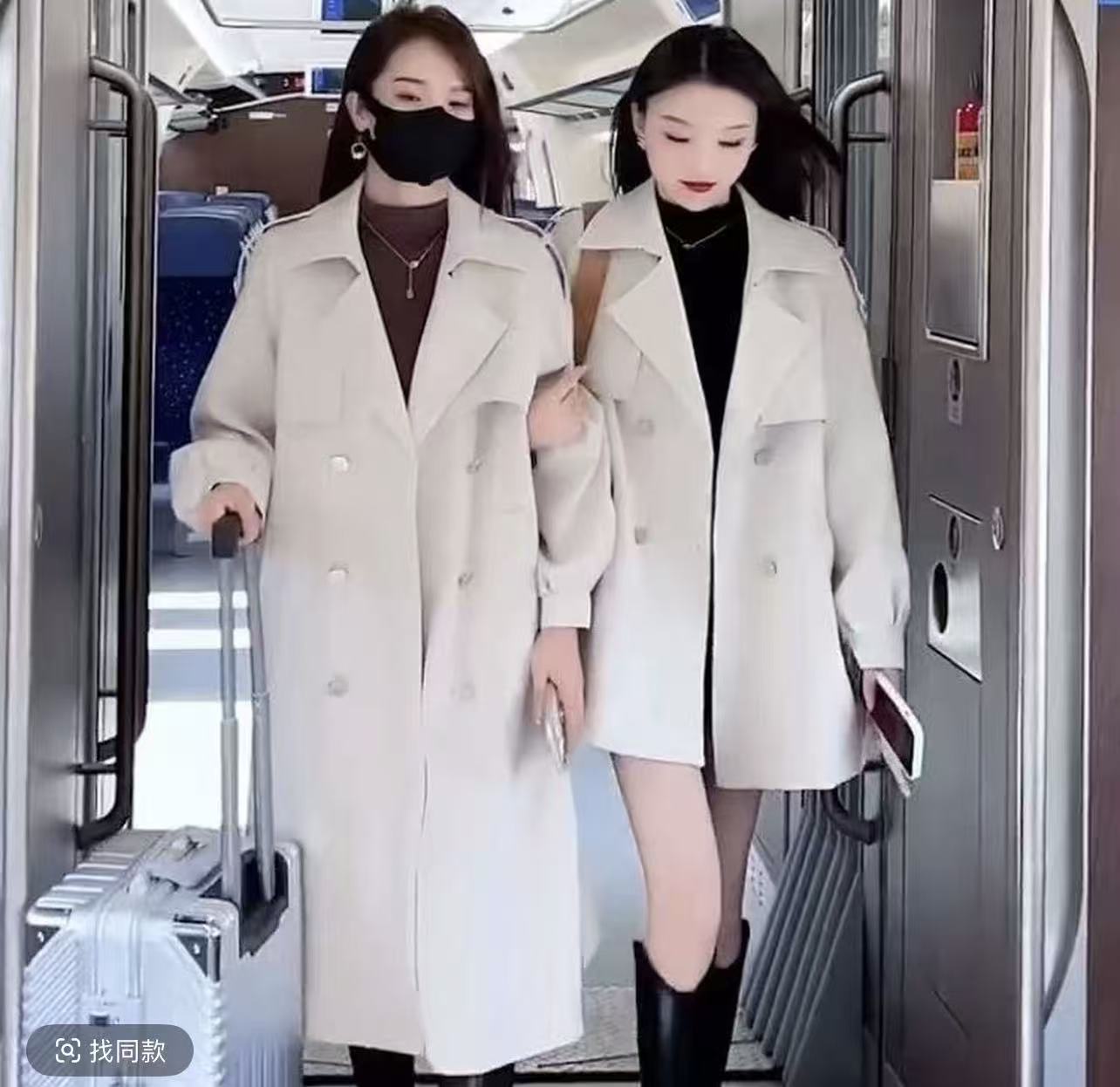 【慕妍专属】8588【商超撤柜】小个子韩系夹棉加厚中长款英伦风衣