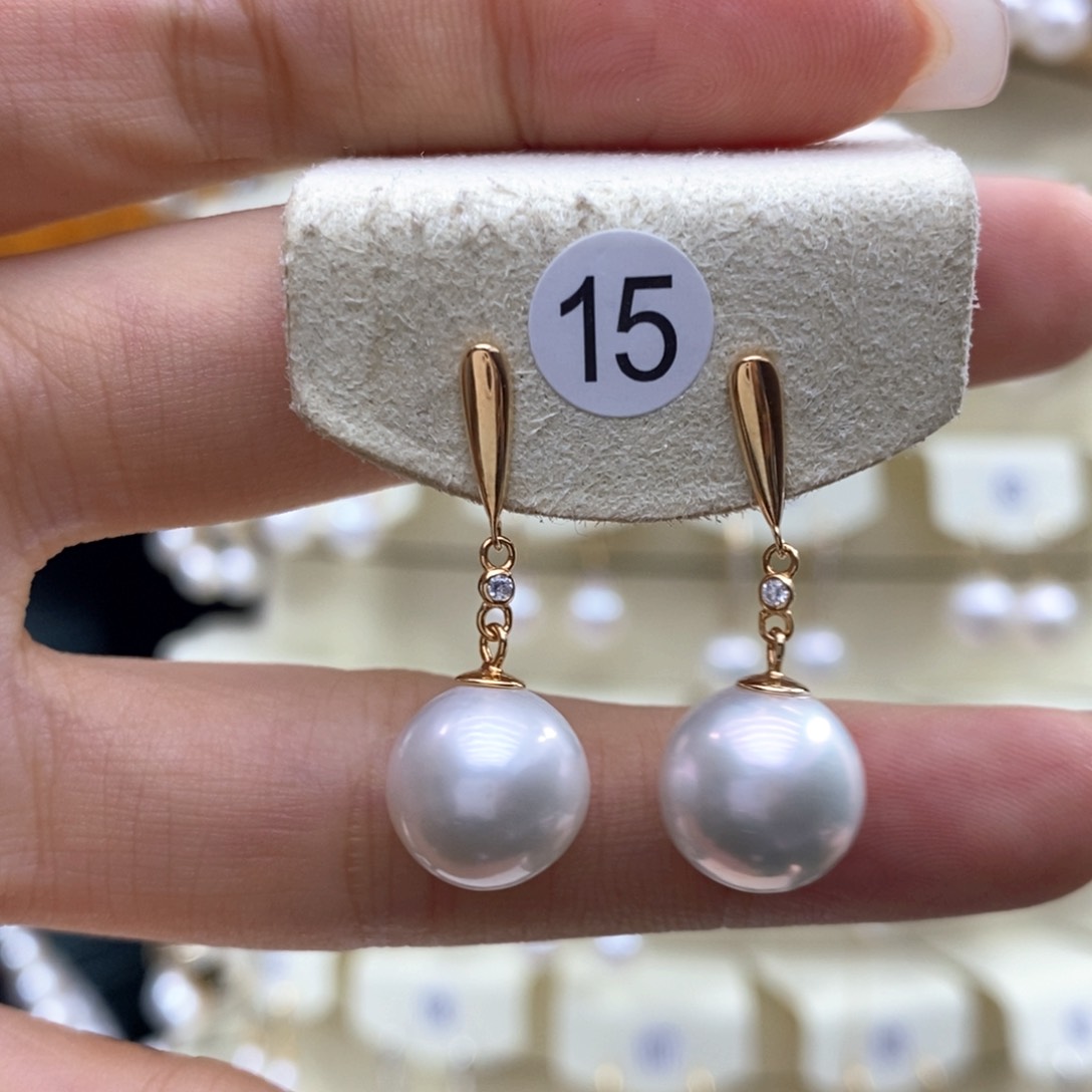 淡水珍珠耳饰银S925镶嵌