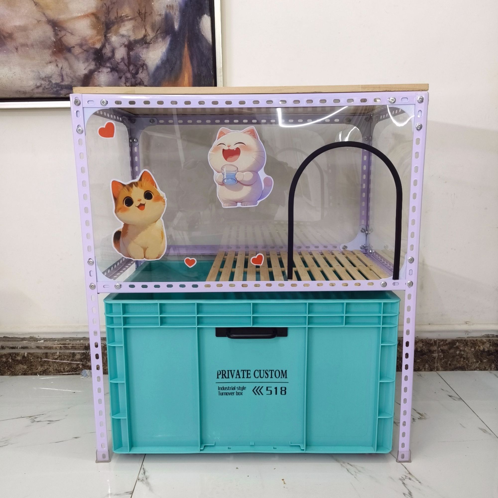 亚克力透明猫砂柜防带砂猫砂盆防漏砂猫厕所封闭防臭高颜值可置物