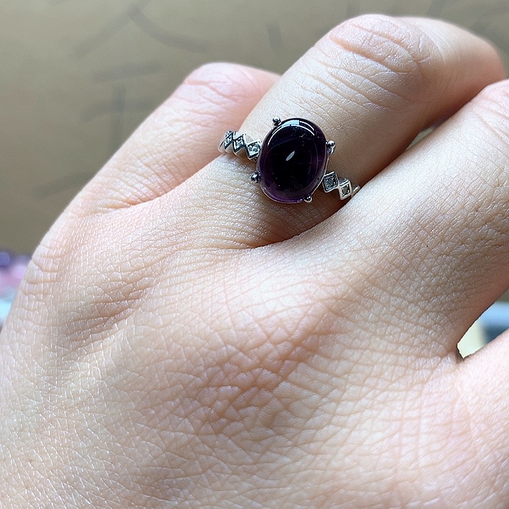 水晶水晶戒指银S925镶嵌