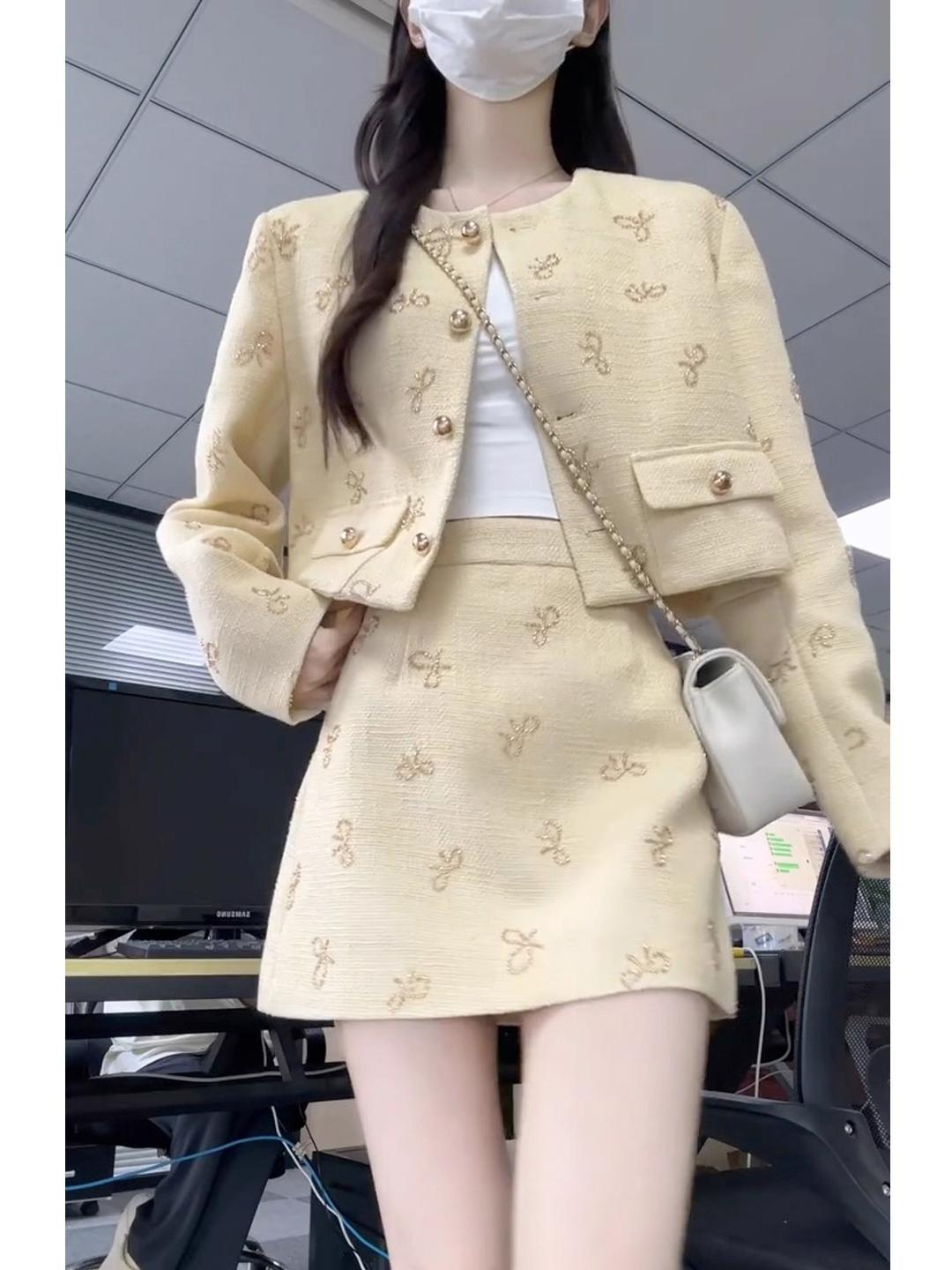 小香风气质chic高级感套装裙富家千金穿搭两件套