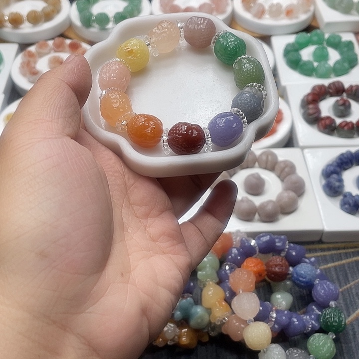 石英质玉（非洲翠）合金手串