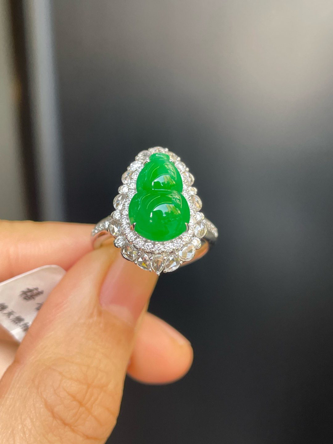 阳色珠宝感超胖饱满葫芦戒指豪镶款