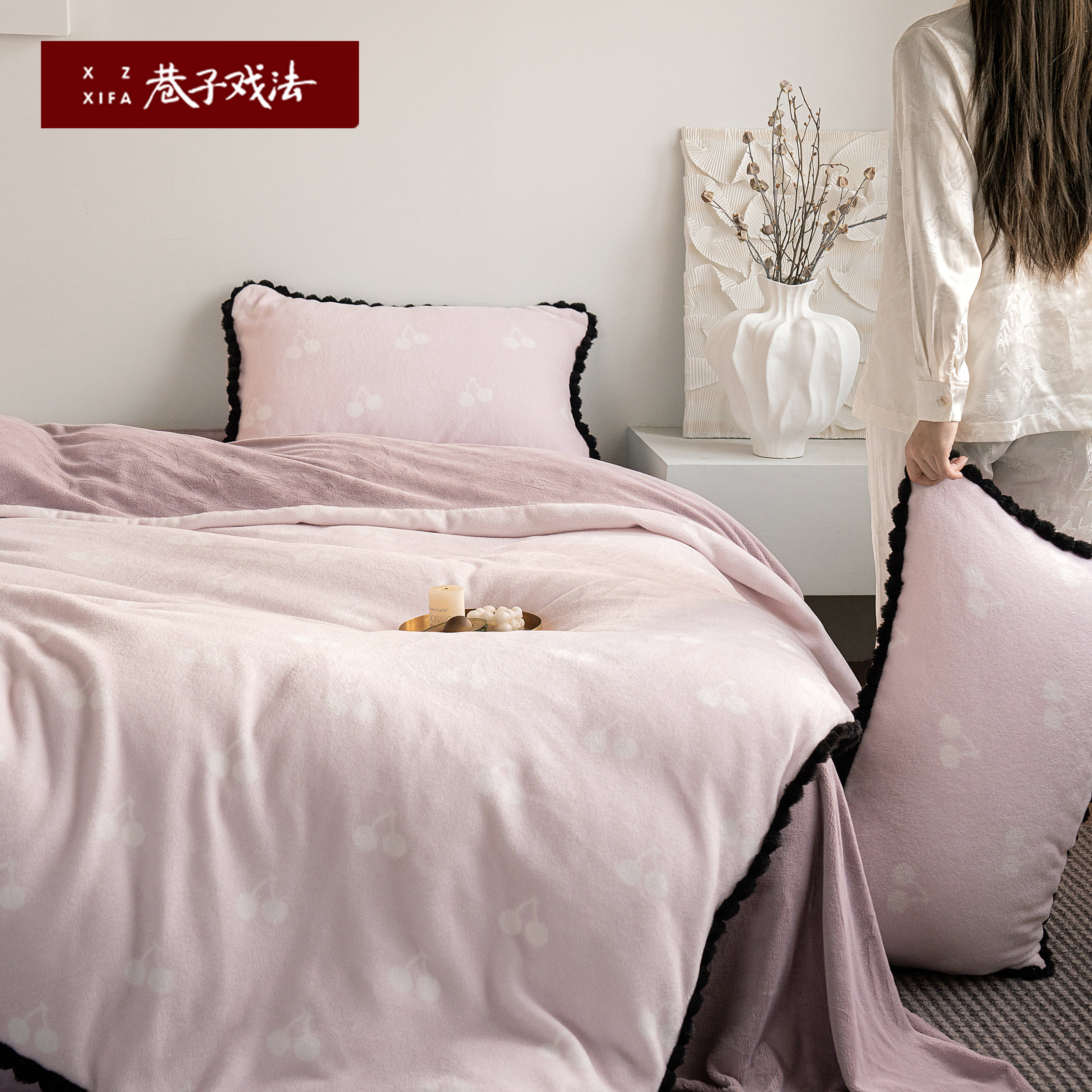 巷子戏法A类獭獭绒牛奶绒四件套床单笠被套床上用品保暖被罩被单