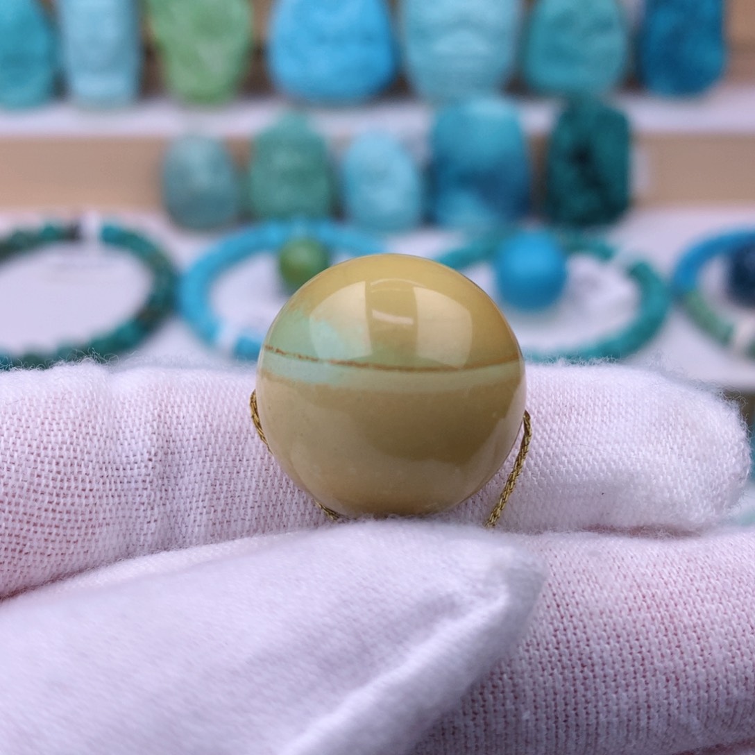 未镶嵌绿松石珠宝奇石19.6mm