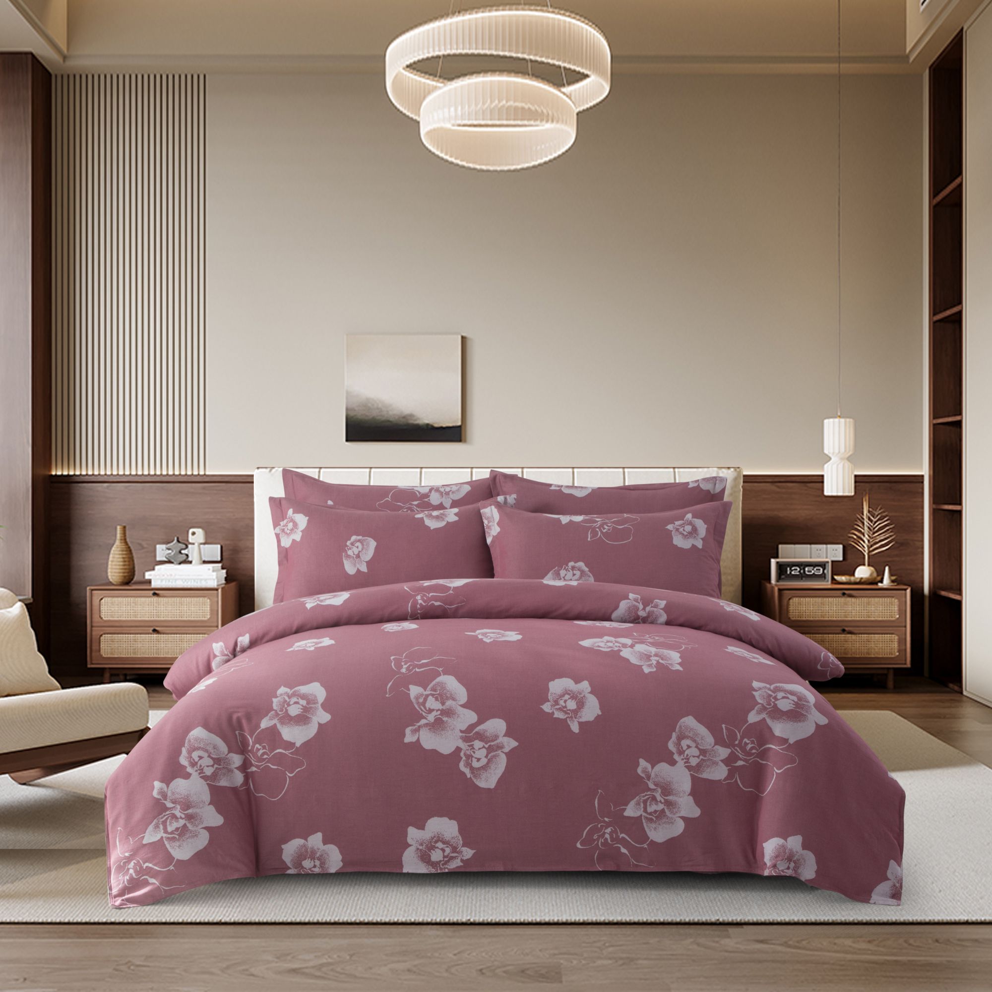 乡韵鲁锦（老粗布）蝶意床单三件套四件套100%棉床上用品亲肤柔软