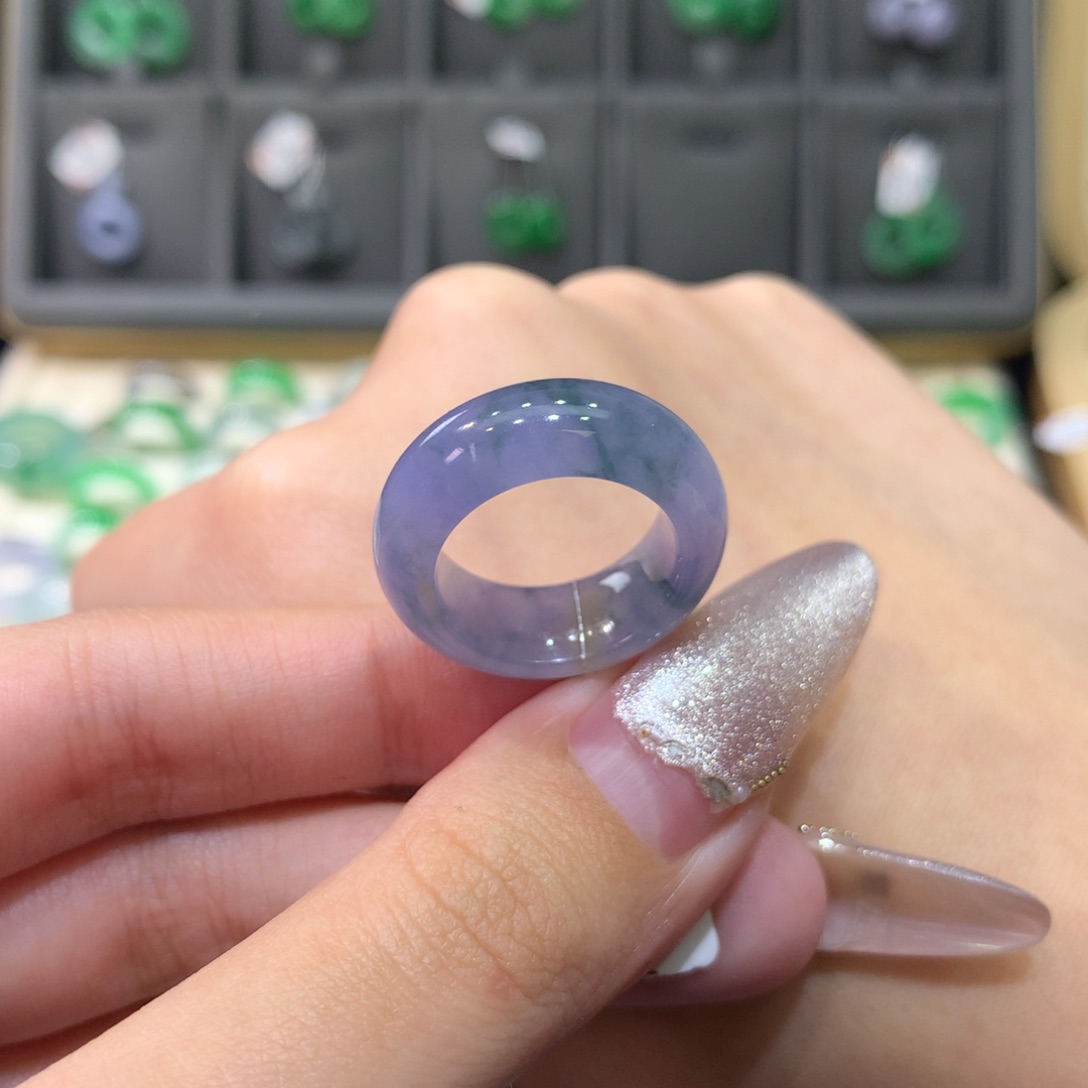 翡翠戒指未镶嵌9-10莫奈花园