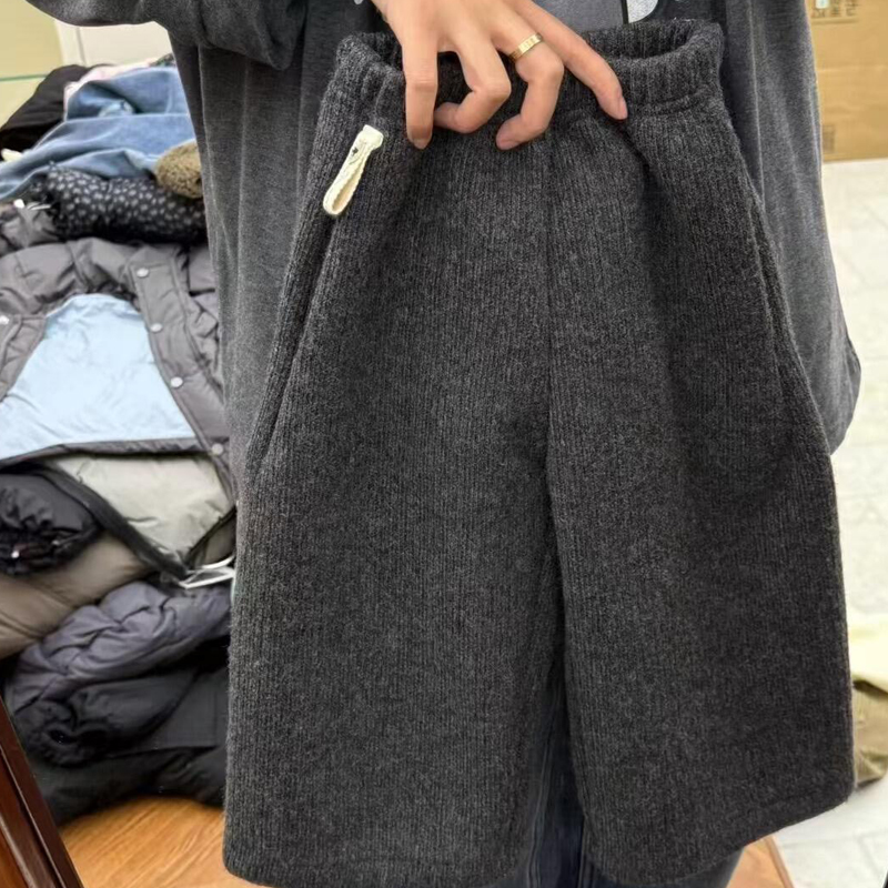 韩国童装男童加绒裤子2025秋冬新款洋气时尚女童百搭休闲裤直筒裤