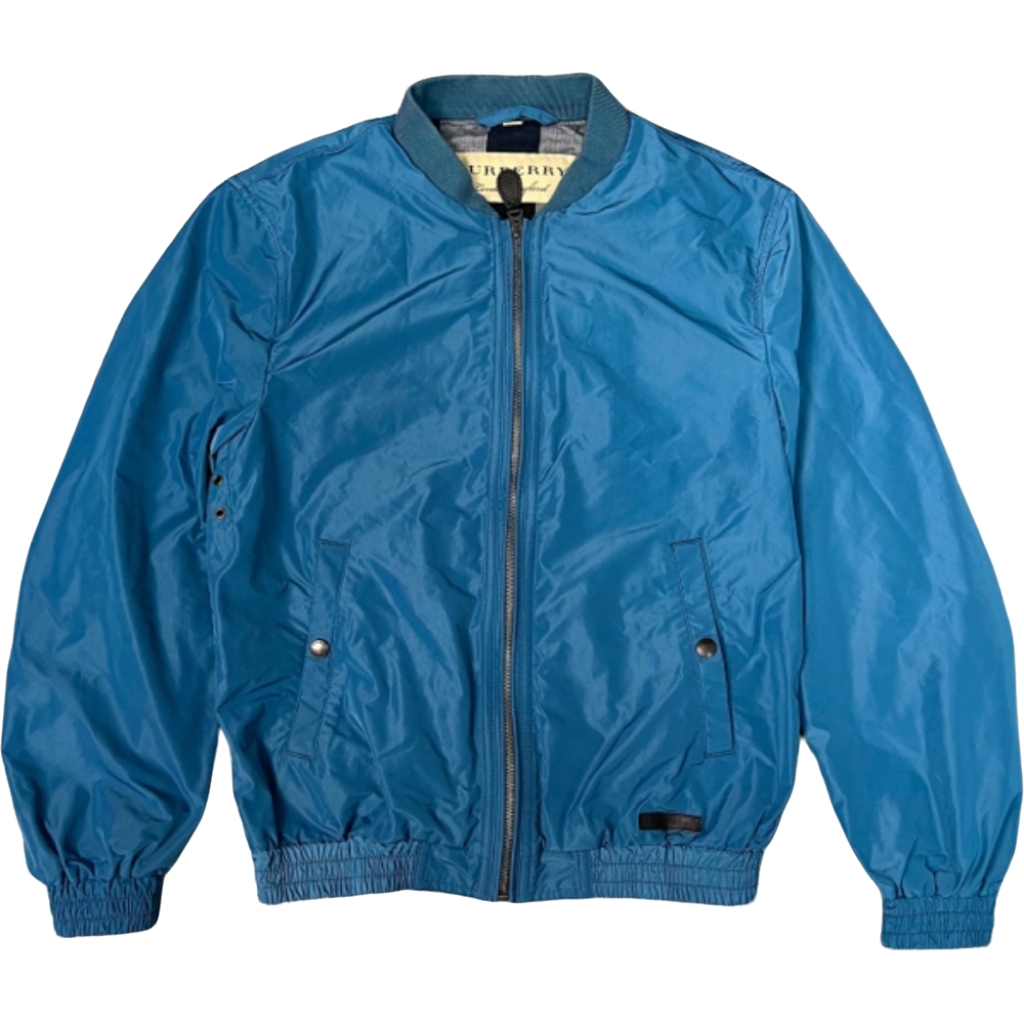 99新 BURBERRY/博柏利 经典蓝色冲锋衣夹克外套/尺码s