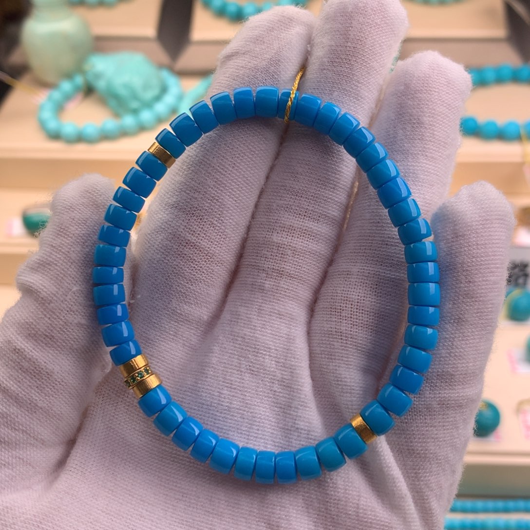 绿松石珠宝奇石18K金镶嵌