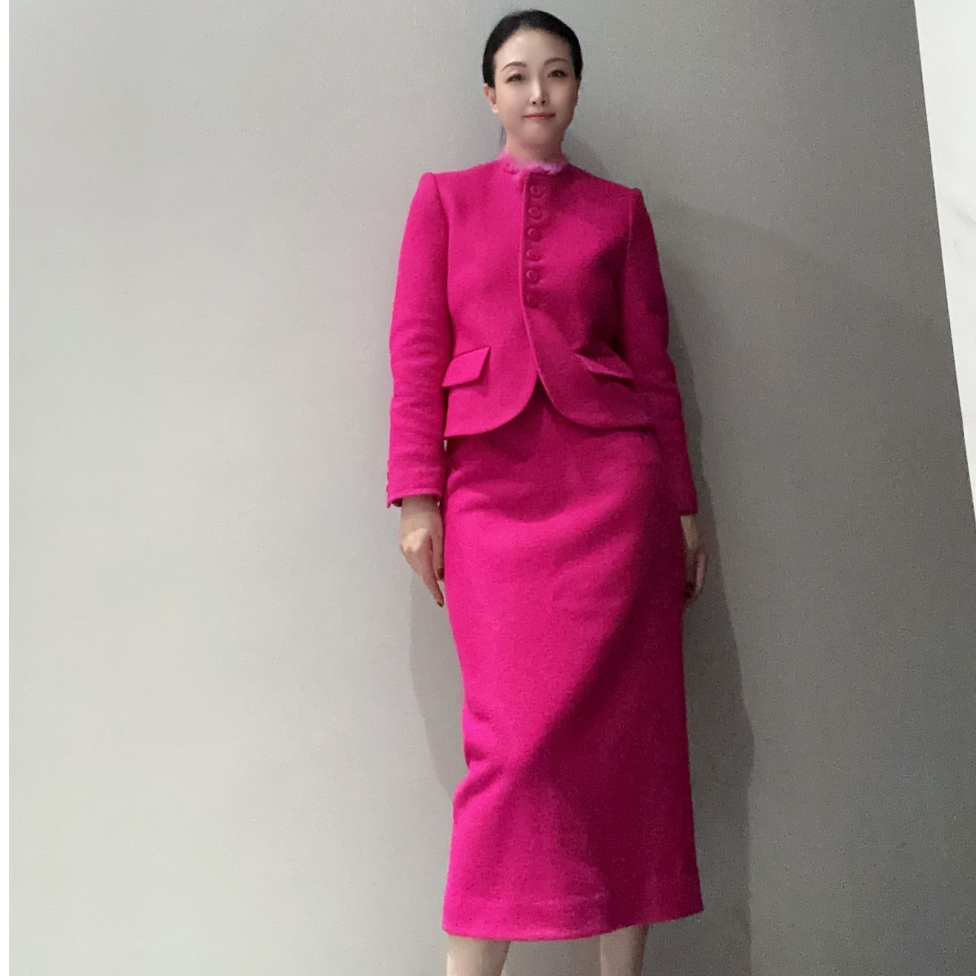 高级毛料混纺外套半裙套装MC9077/MS10211