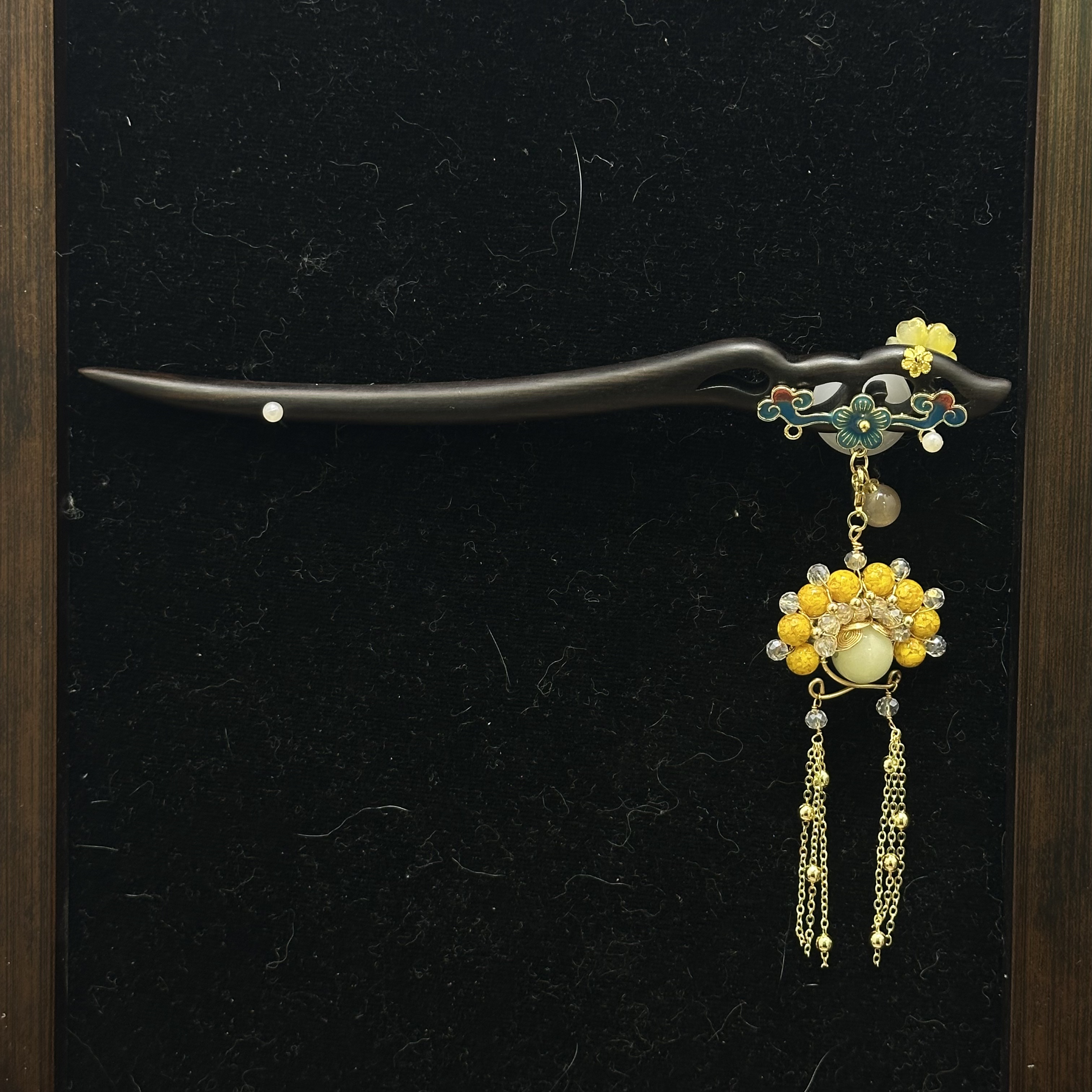 纯天然檀木发簪刀马旦十八公分双面