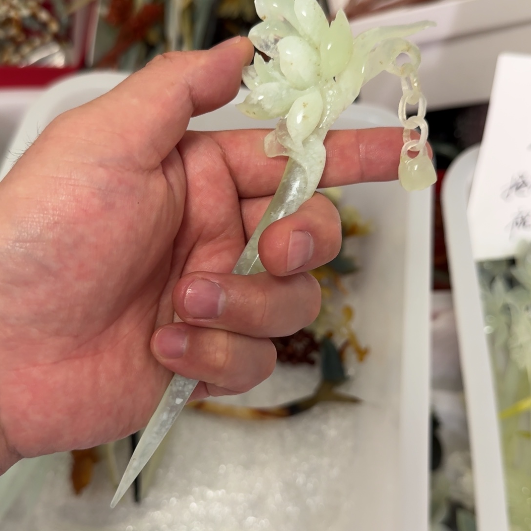 岫玉发饰未镶嵌明君玉簪贼拉好看