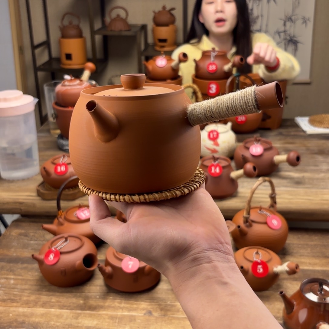 煮水煮茶甘甜 潮州砂铫壶 搭藤垫