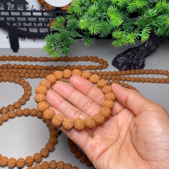桃核手串荔枝纹手串